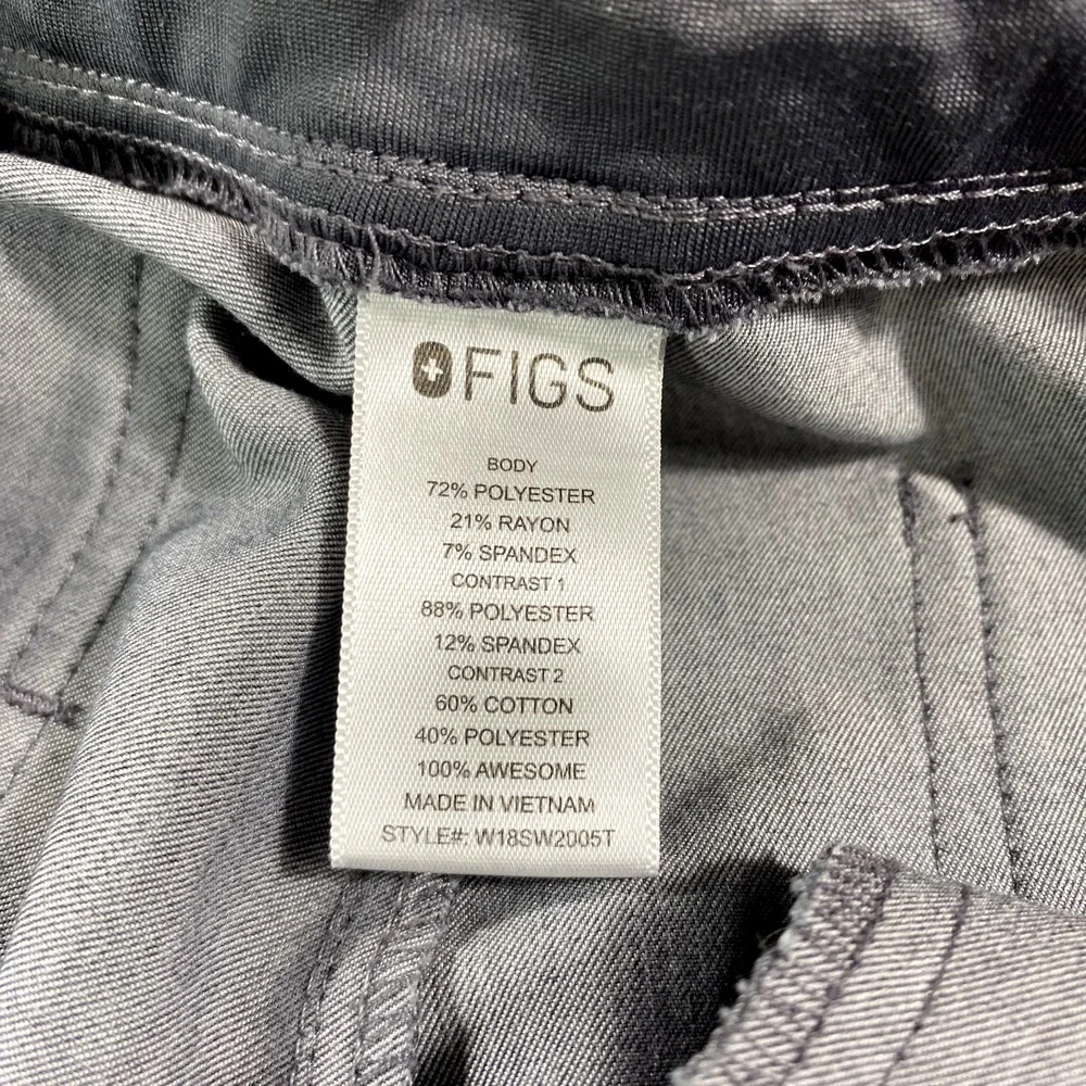 FIGS Technical Pants Womens Small 28x31 Gray Cargo Pocket Scrub Medical *‎